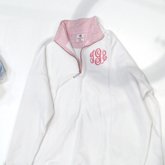 BLOOPER CLOTHING: Monogrammed Quarter Zip Sweatshirt
