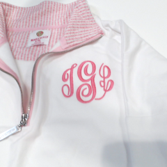 BLOOPER CLOTHING: Monogrammed Quarter Zip Sweatshirt