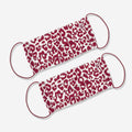 leopard face mask in burgundy