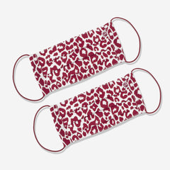 leopard face mask in burgundy