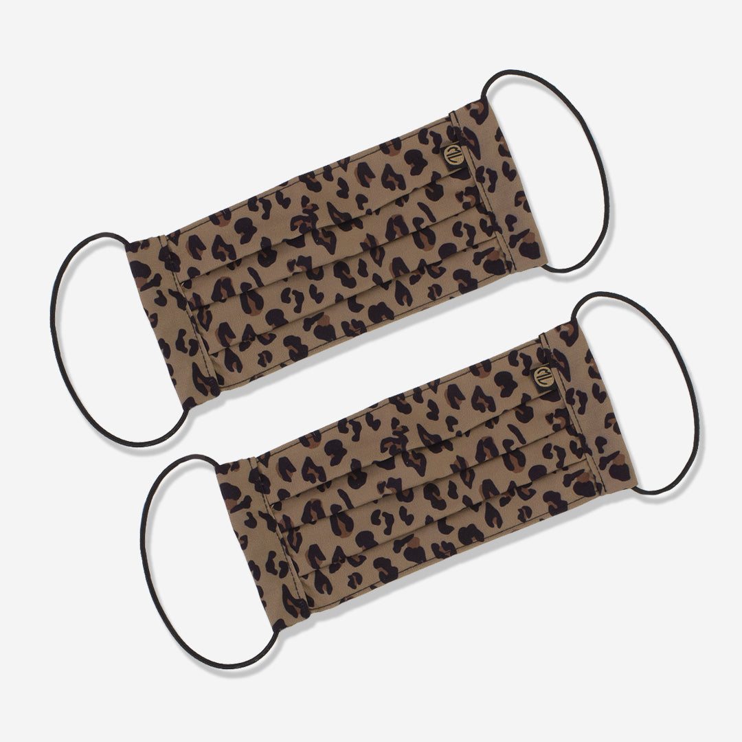 leopard face mask in dark leopard