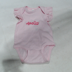 BLOOPER KIDS: Monogrammed Flutter Sleeve Bodysuit