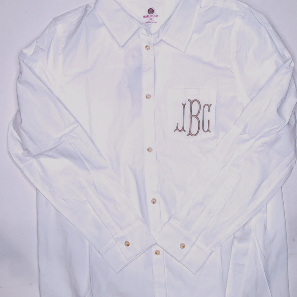 BLOOPER CLOTHING: Monogrammed Button Down Tunic