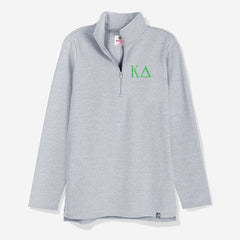Kappa Delta Pullover Sweatshirt in Heather Gray | Monogrammed Sorority Quarter Zip