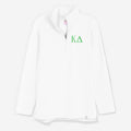 Kappa Delta Pullover Sweatshirt in White | Monogrammed Sorority Quarter Zip