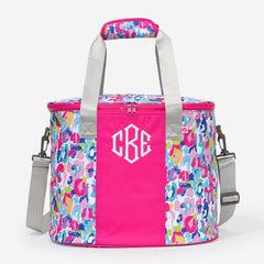 personalized cooler in watercolor cheetah