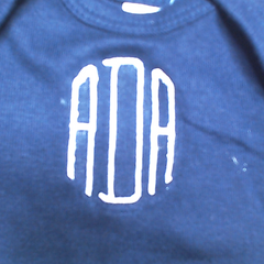 BLOOPER KIDS: Monogrammed Baby Short Sleeve Bodysuit