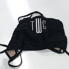 BLOOPER SWIM: Monogrammed Scalloped High Neck Bikini Top