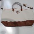 BLOOPER BAG: Monogrammed Scallop Vintage Weekender
