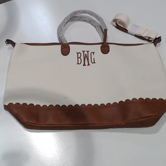 BLOOPER BAG: Monogrammed Scallop Vintage Weekender