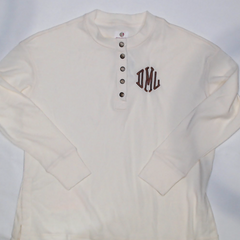 BLOOPER CLOTHING: Monogrammed Waffle Henley Tunic