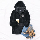 Monogrammed Lightweight Fleece Hoodie | Black