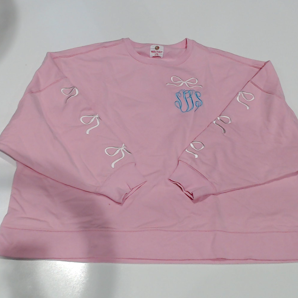 BLOOPER CLOTHING: Monogrammed Embroidered Bow Sweatshirt