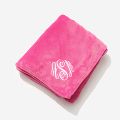 Personalized Plush Blanket in Hot Pink