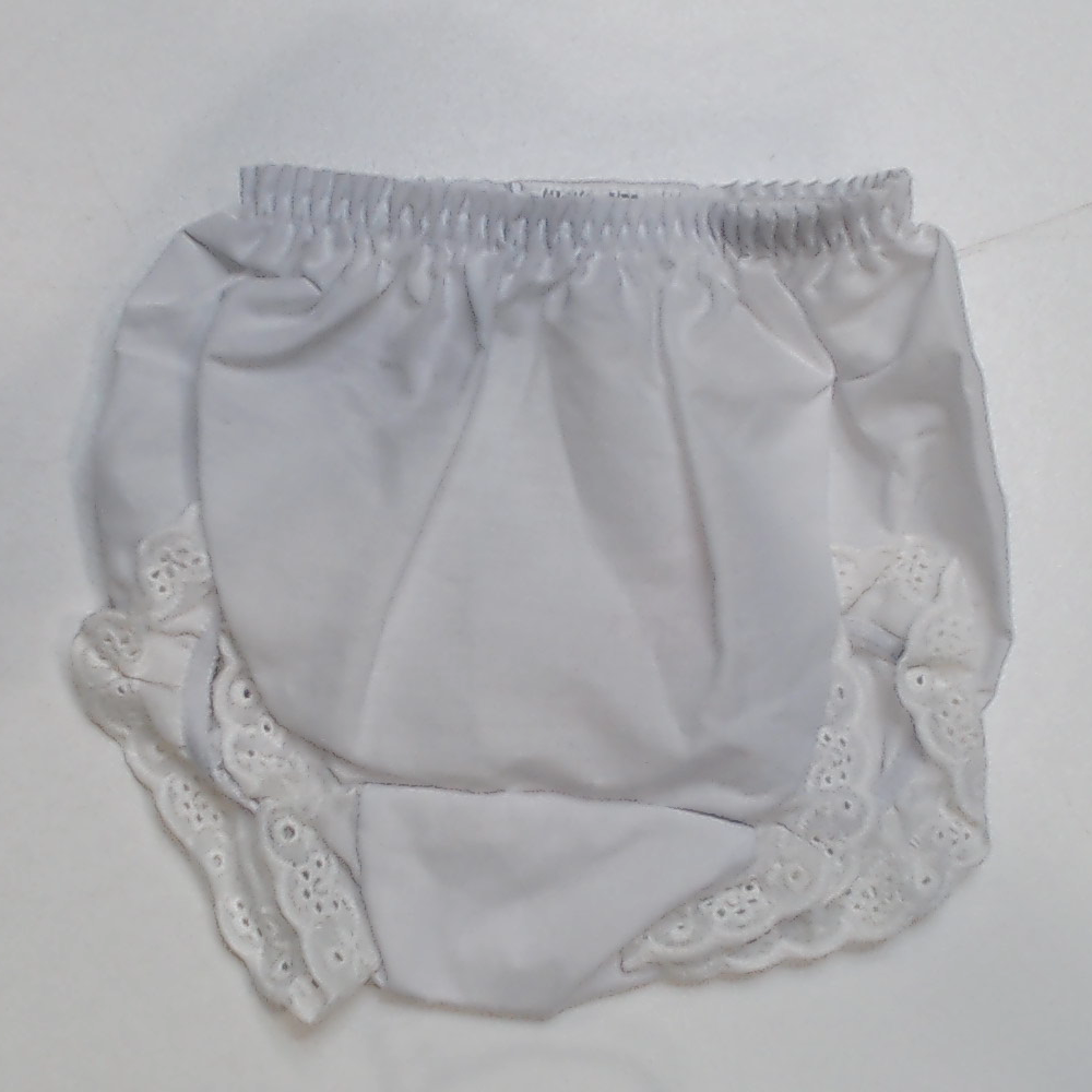 BLOOPER KIDS: Monogrammed White Eyelet Baby Bloomers