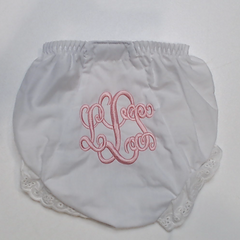 BLOOPER KIDS: Monogrammed White Eyelet Baby Bloomers