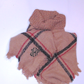 BLOOPER CLOTHING: Monogrammed Plaid Cowl Neck Poncho