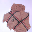 BLOOPER CLOTHING: Monogrammed Plaid Cowl Neck Poncho