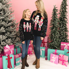 black nutcracker sweatshirt mom and me