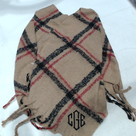BLOOPER CLOTHING: Monogrammed Plaid Poncho