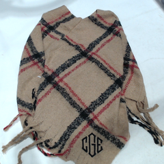 BLOOPER CLOTHING: Monogrammed Plaid Poncho