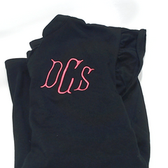 BLOOPER CLOTHING: Monogrammed Flutter Sleeve Top