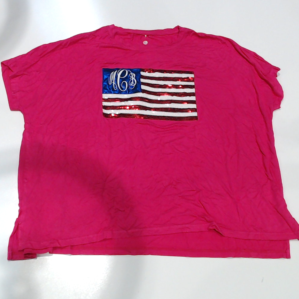 BLOOPER CLOTHING: Monogrammed Sequin Flag Tee