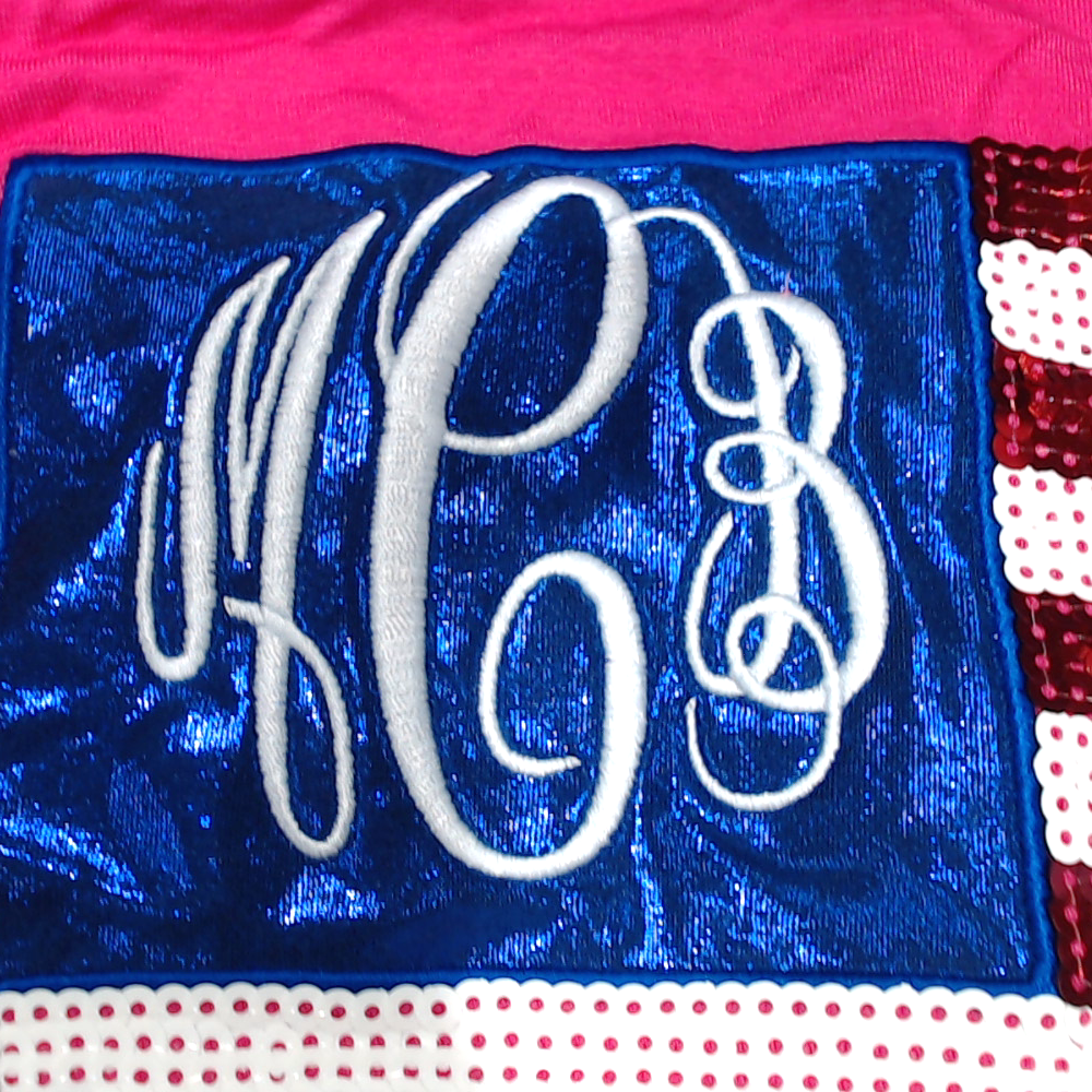 BLOOPER CLOTHING: Monogrammed Sequin Flag Tee