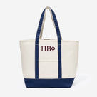 Pi Beta Phi Large Canvas Tote | Ivory/Navy