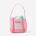 Monogrammed Bunny Easter Basket in Pink Seersucker