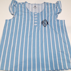 BLOOPER CLOTHING: Monogrammed Ruffle Pajama Shirt