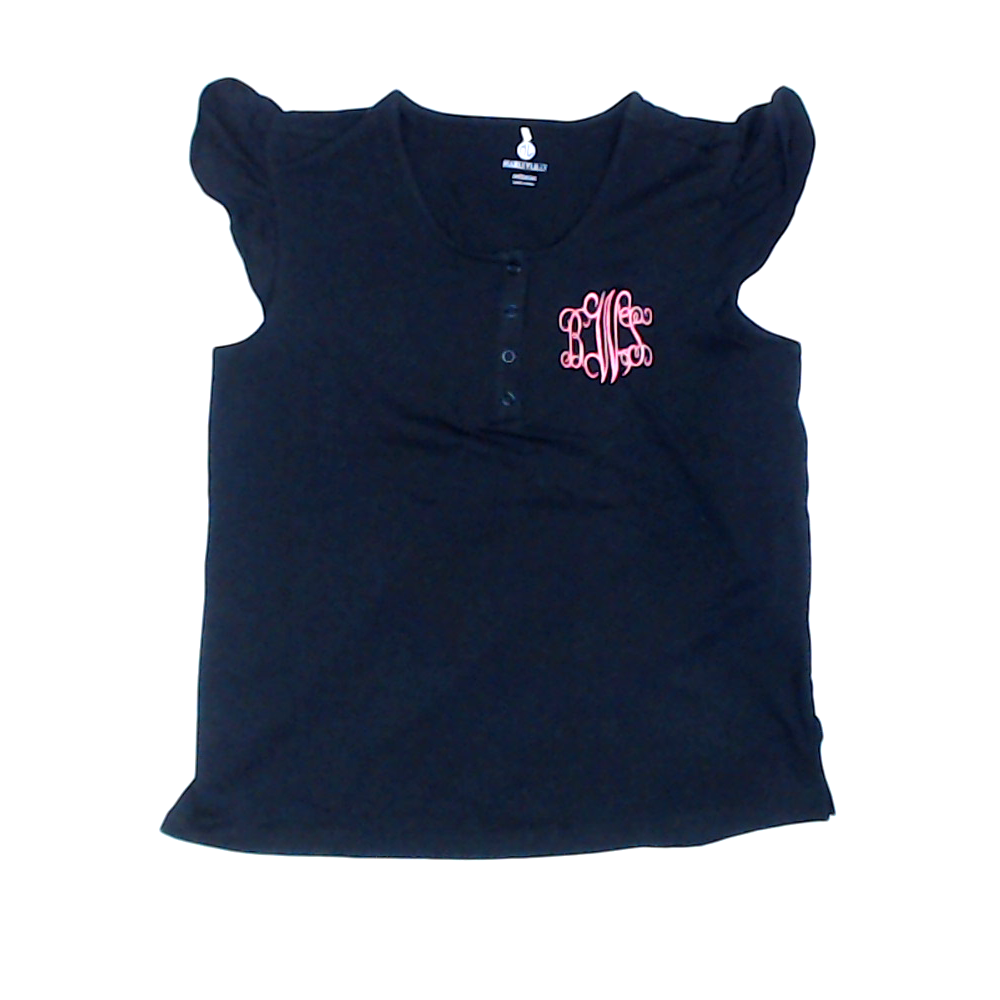 BLOOPER CLOTHING: Monogrammed Ruffle Top