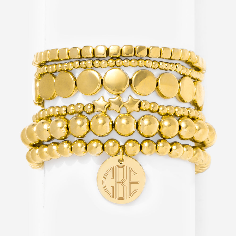 Monogrammed Lightweight Bracelet in gold