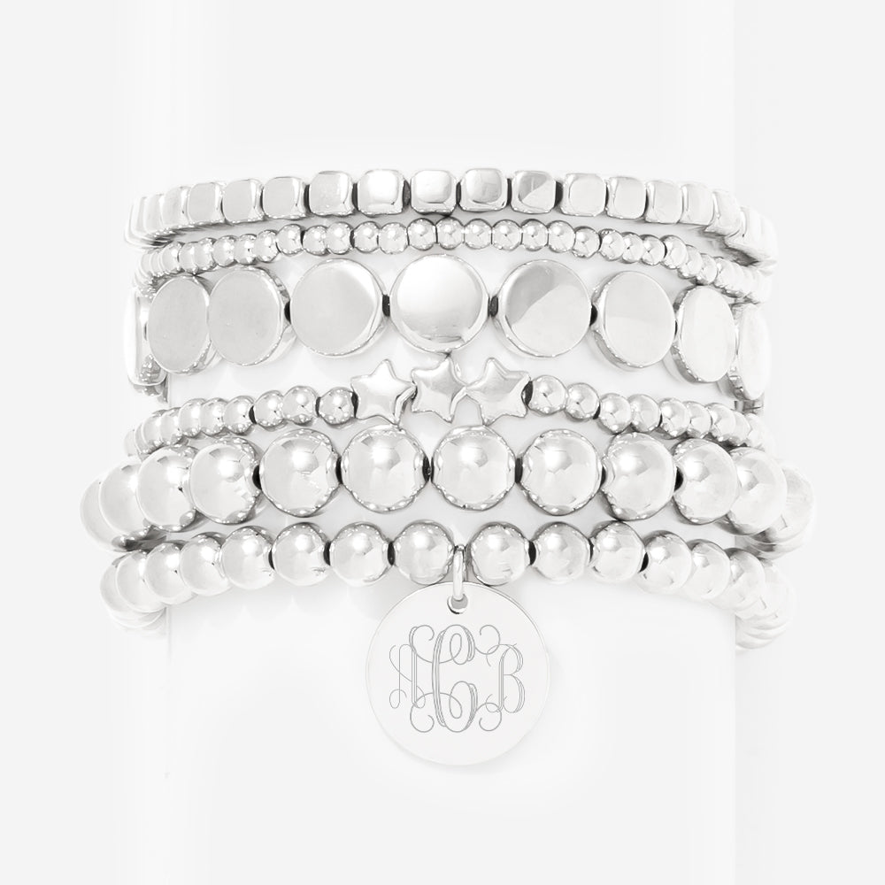Monogrammed Lightweight Bracelet in silver