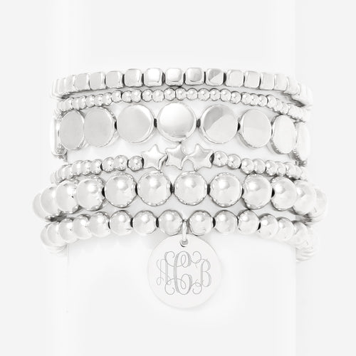 Monogrammed Lightweight Bracelet in silver