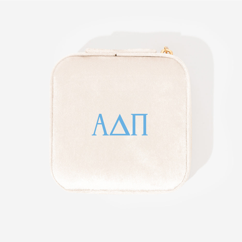 alpha delta pi velvet travel jewelry case