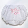 BLOOPER KIDS: Monogrammed White Eyelet Baby Bloomers