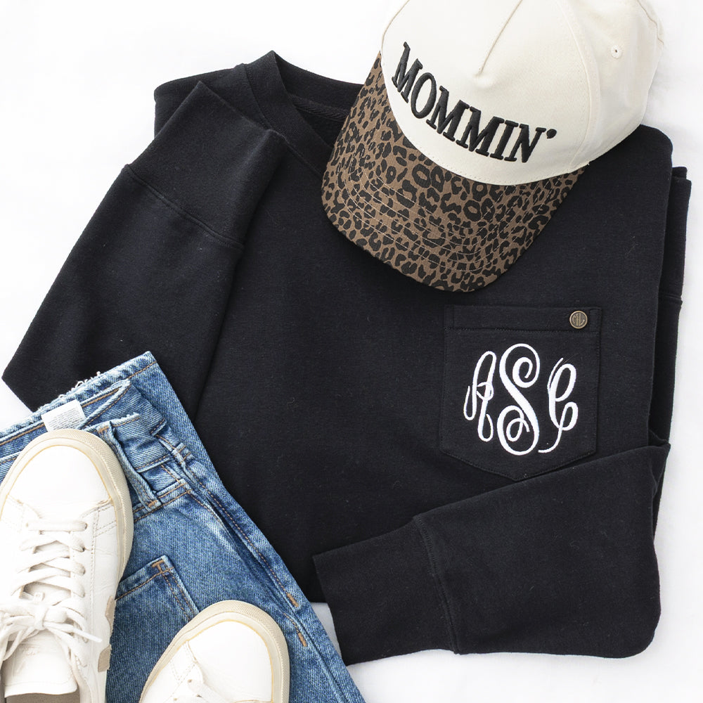 leopard mom trucker hat flatlay
