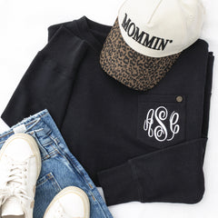 leopard mom trucker hat flatlay