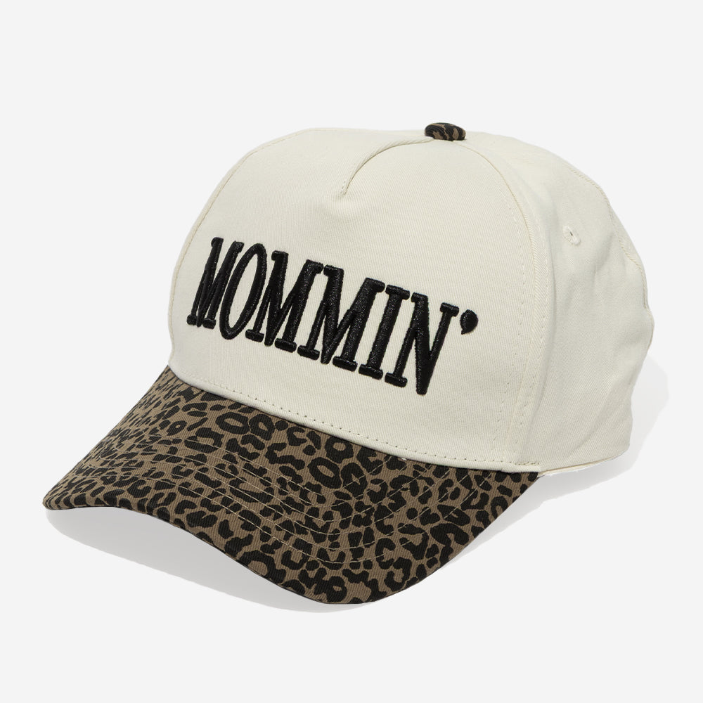 leopard mom trucker hat in leopard print