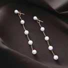 Pearl Duster Earrings | Gold
