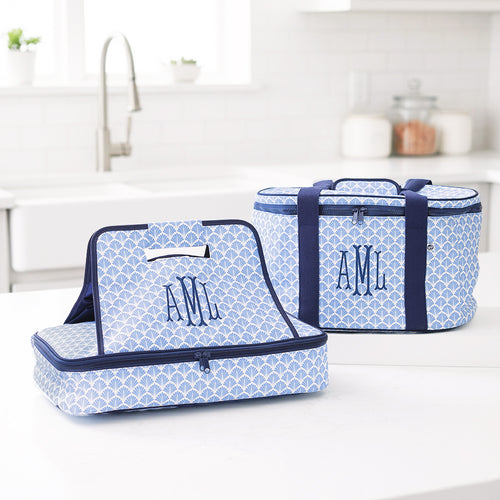 blue shells casserole carrier with slow cooker carrier