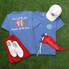 light navy america t-shirt flatlay