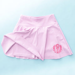 Light pink girls twirl skort flatlay