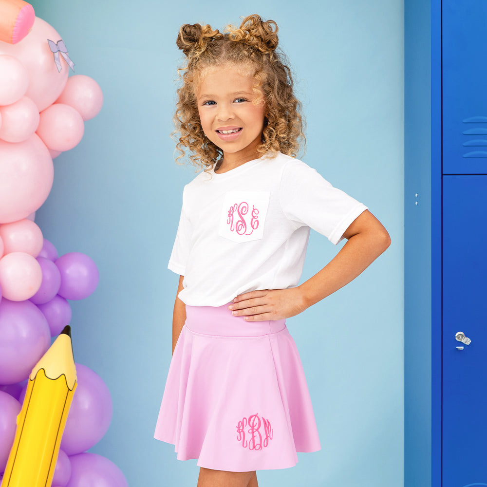 light pink girls twirl skort