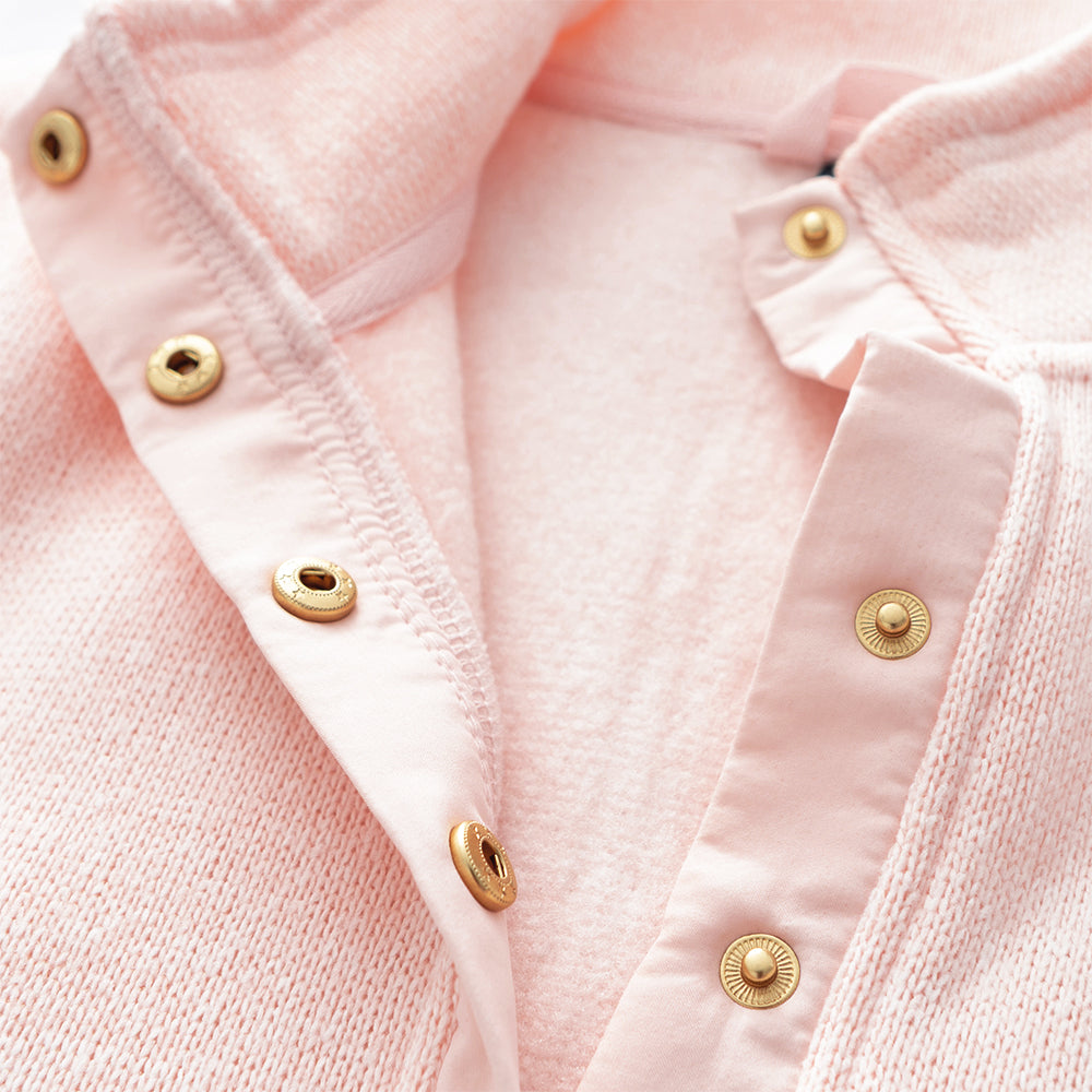 light pink heathered pullover tunic up close