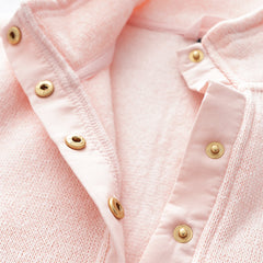 light pink heathered pullover tunic up close