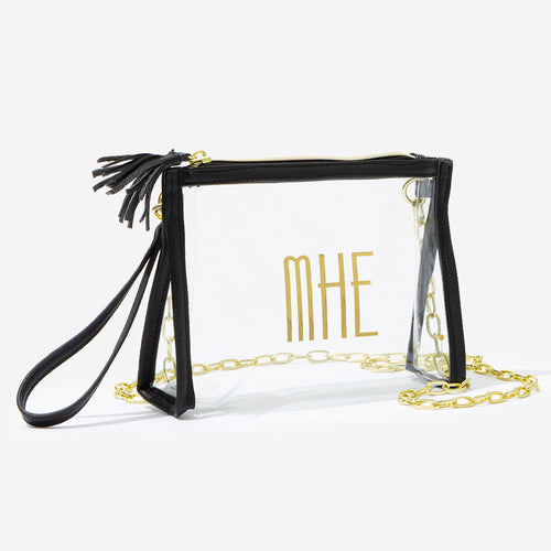 personalized clear stadium bag in black