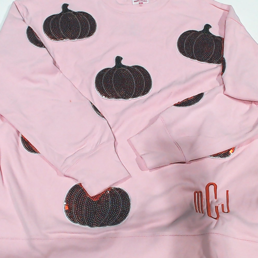 BLOOPER CLOTHING: Monogrammed Sequin Fall Sweatshirt