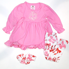 BLOOPER KIDS: Monogrammed Girls Ruffle Tunic Legging Set